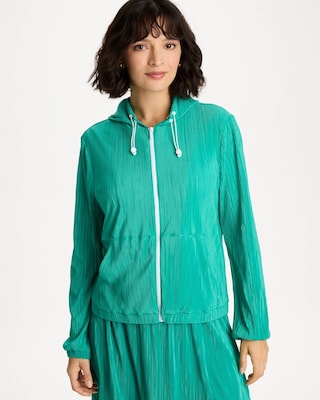 Zenergy® Micro Plisse Hooded Jacket | Chico's